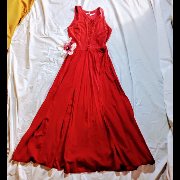 style works Dresses & Skirts - Beautiful boho inspired style works floor length burgundy dress size medium